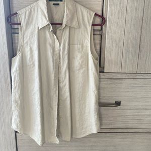 Ralph Lauren sleeveless linen collar top